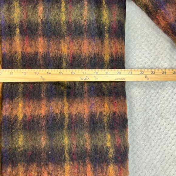 Vintage 90s DONCASTER Womens Plaid Topper Coat Mohair Blend Open A-Line Sz 6 - Picture 9 of 16